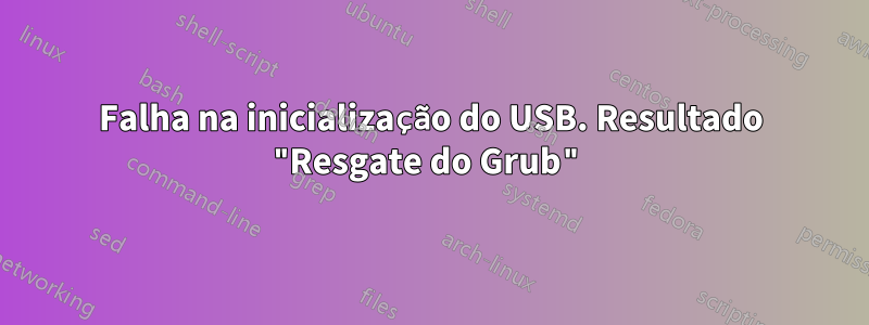 Falha na inicialização do USB. Resultado "Resgate do Grub"