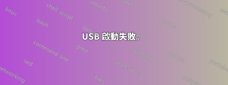 USB 啟動失敗。