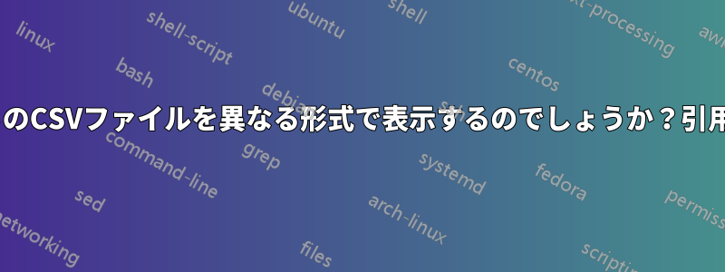 ExcelではなぜこれらのCSVファイルを異なる形式で表示するのでしょうか？引用符付きと引用符なし