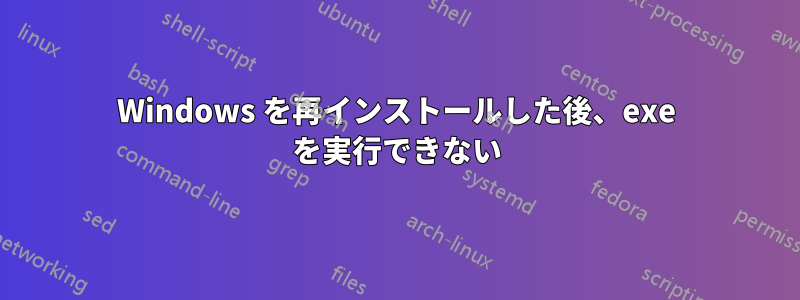 Windows を再インストールした後、exe を実行できない