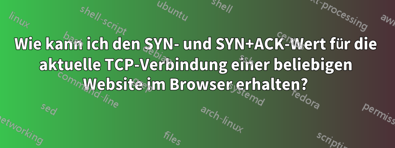 Wie kann ich den SYN- und SYN+ACK-Wert für die aktuelle TCP-Verbindung einer beliebigen Website im Browser erhalten?