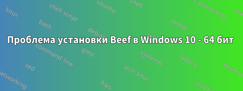 Проблема установки Beef в Windows 10 - 64 бит