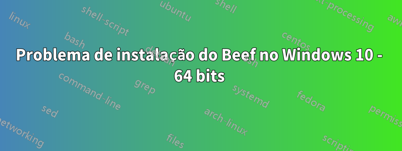Problema de instalação do Beef no Windows 10 - 64 bits