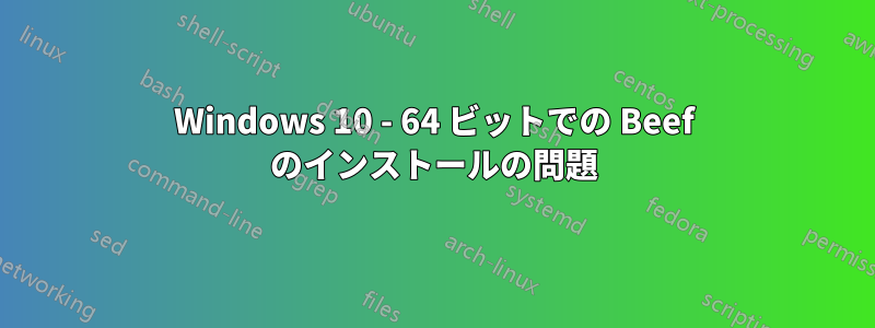 Windows 10 - 64 ビットでの Beef のインストールの問題