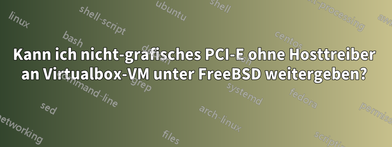 Kann ich nicht-grafisches PCI-E ohne Hosttreiber an Virtualbox-VM unter FreeBSD weitergeben?