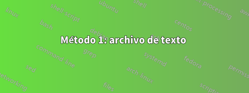 Método 1: archivo de texto