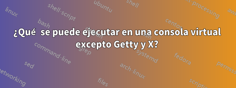 ¿Qué se puede ejecutar en una consola virtual excepto Getty y X?