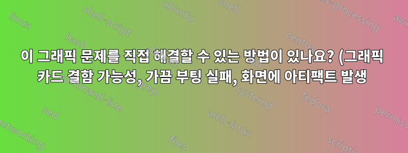 이 그래픽 문제를 직접 해결할 수 있는 방법이 있나요? (그래픽 카드 결함 가능성, 가끔 부팅 실패, 화면에 아티팩트 발생)