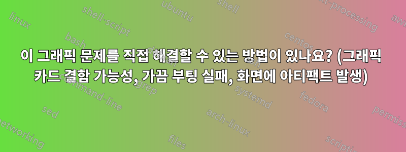 이 그래픽 문제를 직접 해결할 수 있는 방법이 있나요? (그래픽 카드 결함 가능성, 가끔 부팅 실패, 화면에 아티팩트 발생)