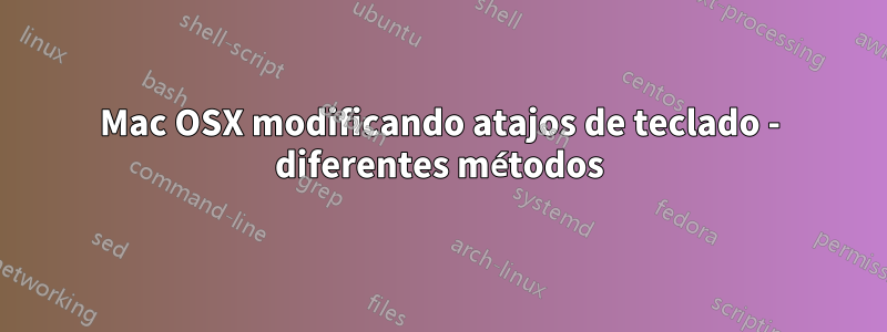Mac OSX modificando atajos de teclado - diferentes métodos