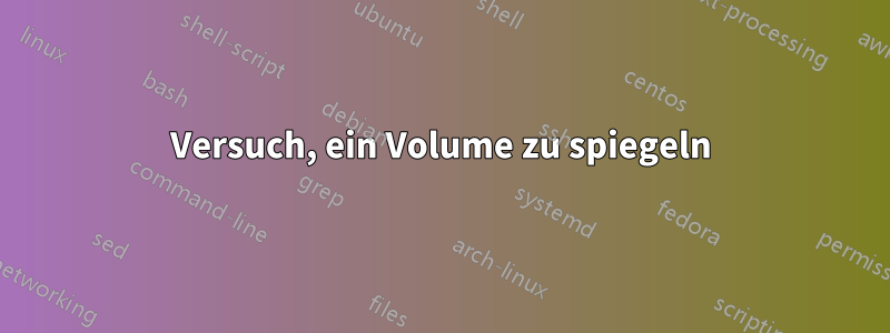 Versuch, ein Volume zu spiegeln