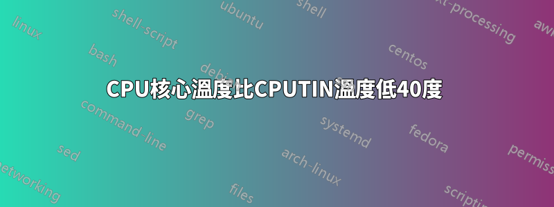 CPU核心溫度比CPUTIN溫度低40度