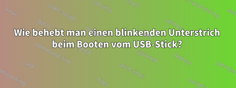 Wie behebt man einen blinkenden Unterstrich beim Booten vom USB-Stick?