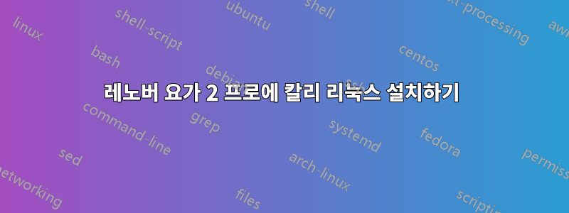레노버 요가 2 프로에 칼리 리눅스 설치하기