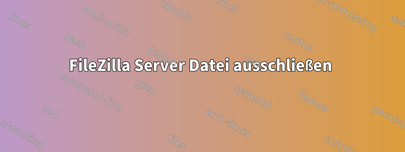 FileZilla Server Datei ausschließen