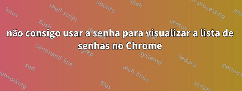 não consigo usar a senha para visualizar a lista de senhas no Chrome