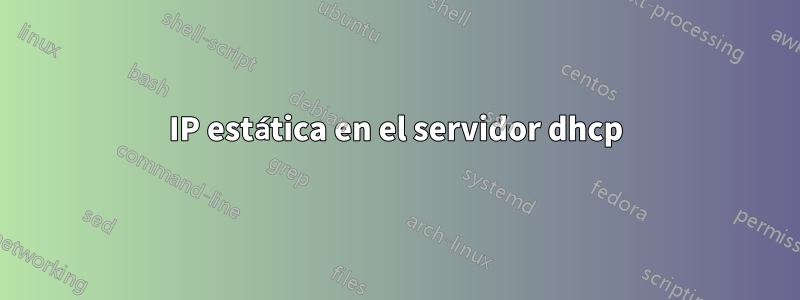 IP estática en el servidor dhcp