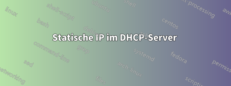 Statische IP im DHCP-Server