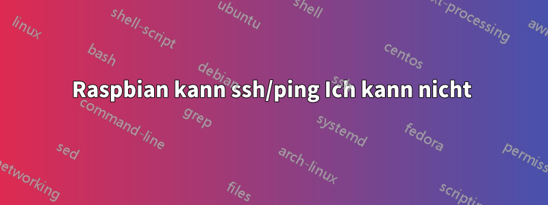 Raspbian kann ssh/ping Ich kann nicht