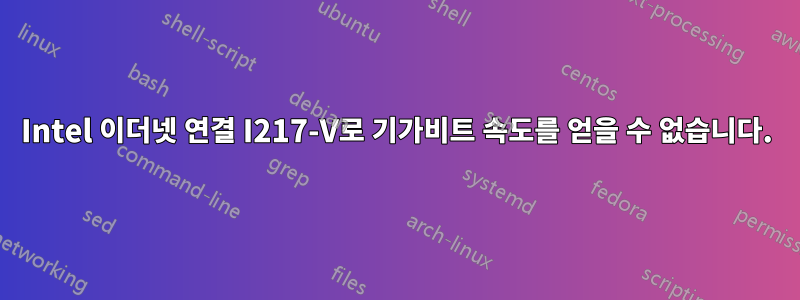 Intel 이더넷 연결 I217-V로 기가비트 속도를 얻을 수 없습니다.