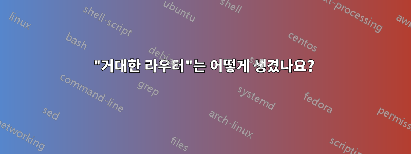 "거대한 라우터"는 어떻게 생겼나요?