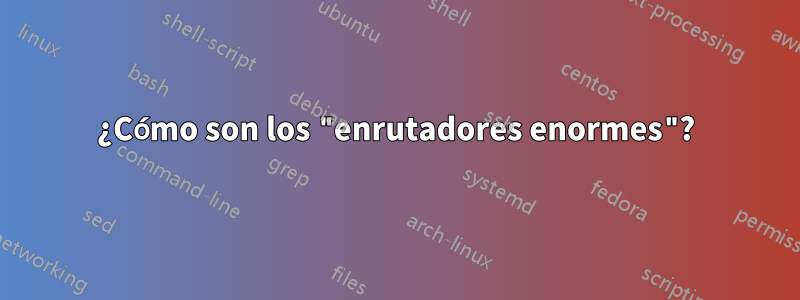 ¿Cómo son los "enrutadores enormes"?