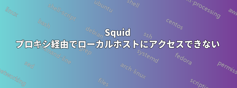 Squid プロキシ経由でローカルホストにアクセスできない