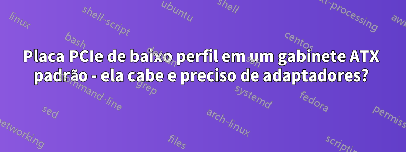 Placa PCIe de baixo perfil em um gabinete ATX padrão - ela cabe e preciso de adaptadores?