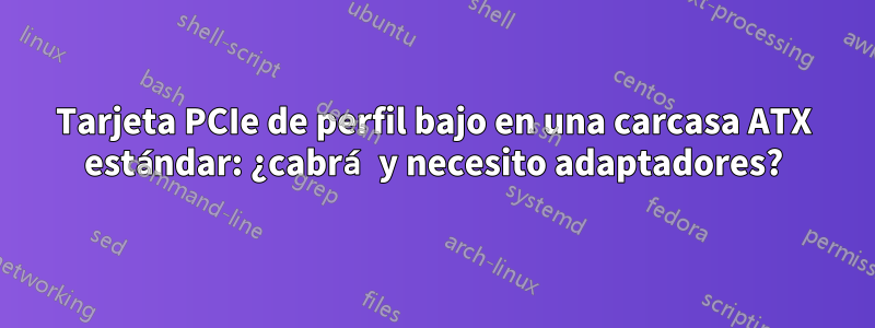 Tarjeta PCIe de perfil bajo en una carcasa ATX estándar: ¿cabrá y necesito adaptadores?