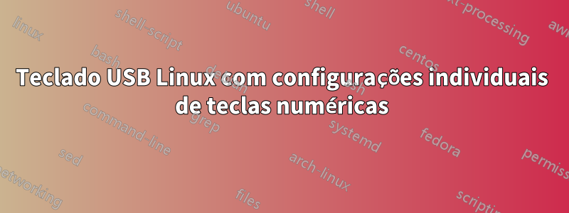 Teclado USB Linux com configurações individuais de teclas numéricas