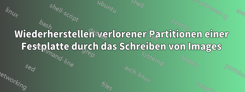 Wiederherstellen verlorener Partitionen einer Festplatte durch das Schreiben von Images