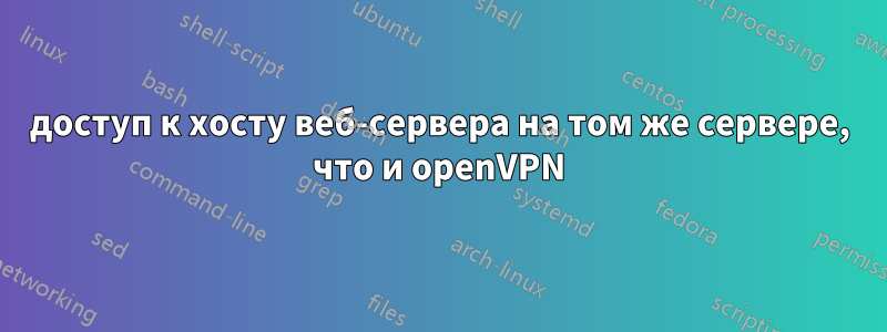 доступ к хосту веб-сервера на том же сервере, что и openVPN