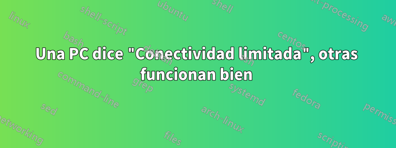 Una PC dice "Conectividad limitada", otras funcionan bien