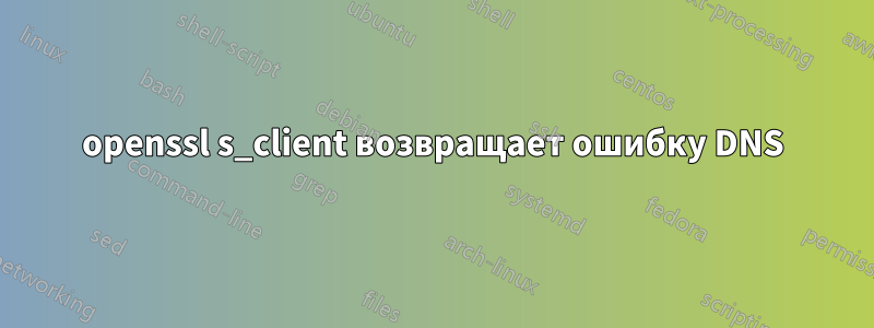 openssl s_client возвращает ошибку DNS