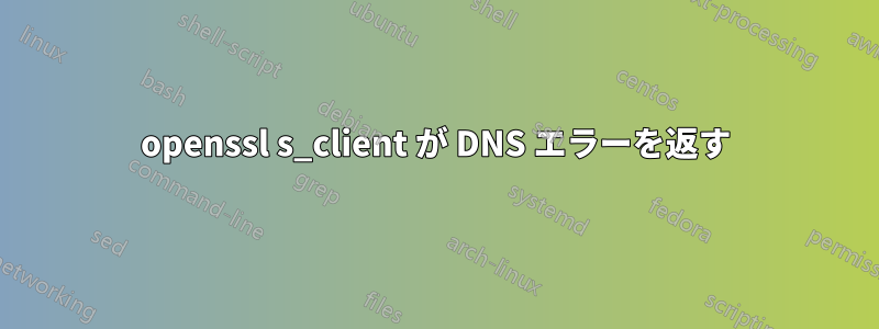 openssl s_client が DNS エラーを返す