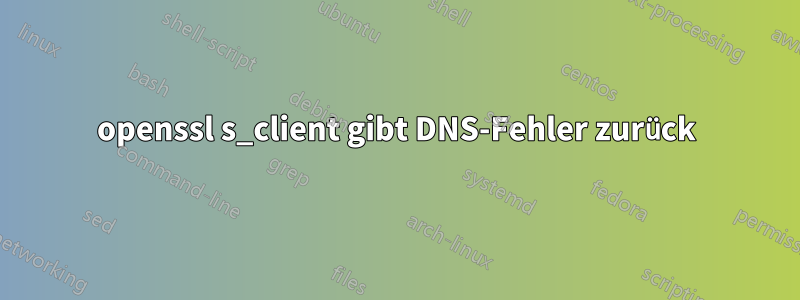openssl s_client gibt DNS-Fehler zurück