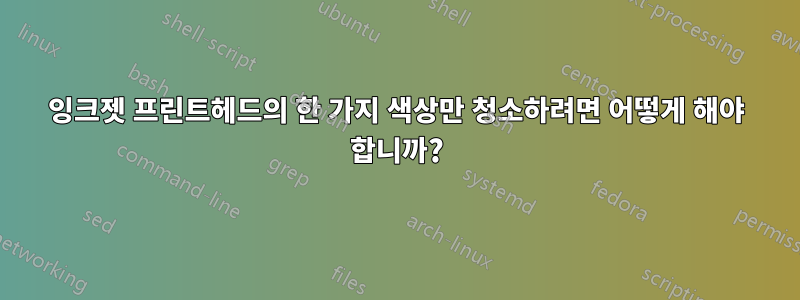 잉크젯 프린트헤드의 한 가지 색상만 청소하려면 어떻게 해야 합니까?