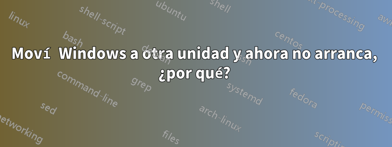 Moví Windows a otra unidad y ahora no arranca, ¿por qué?