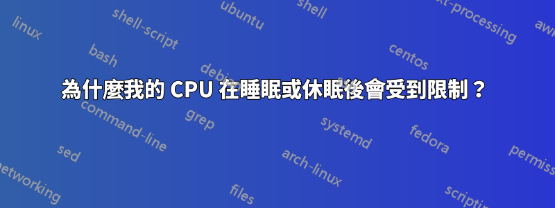 為什麼我的 CPU 在睡眠或休眠後會受到限制？