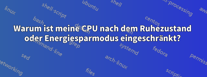 Warum ist meine CPU nach dem Ruhezustand oder Energiesparmodus eingeschränkt?