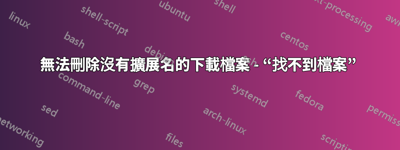 無法刪除沒有擴展名的下載檔案 - “找不到檔案”