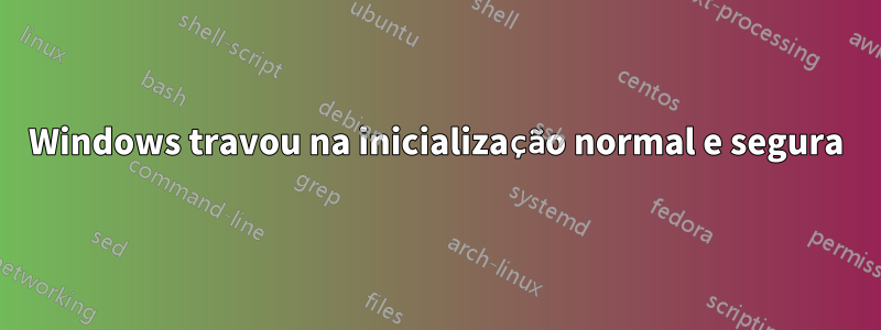 Windows travou na inicialização normal e segura