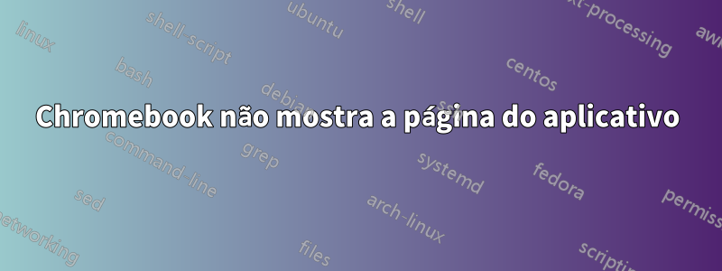 Chromebook não mostra a página do aplicativo