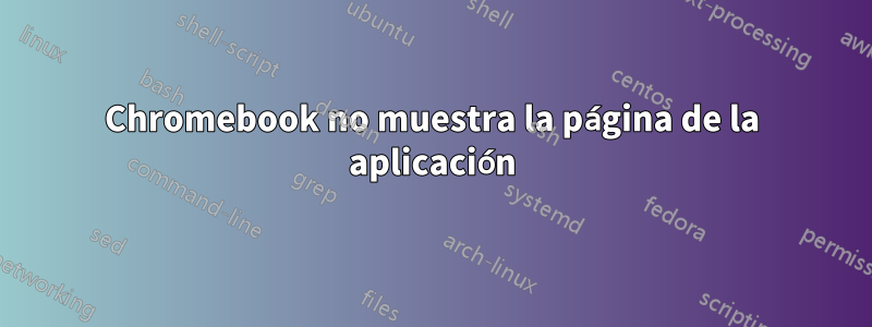 Chromebook no muestra la página de la aplicación