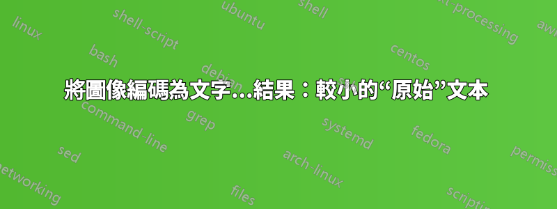 將圖像編碼為文字...結果：較小的“原始”文本