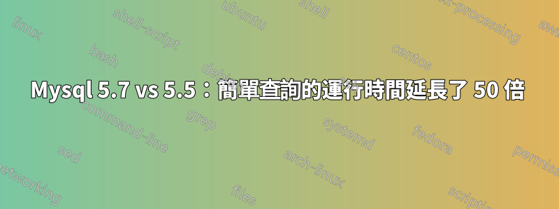 Mysql 5.7 vs 5.5：簡單查詢的運行時間延長了 50 倍