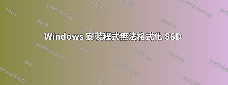 Windows 安裝程式無法格式化 SSD