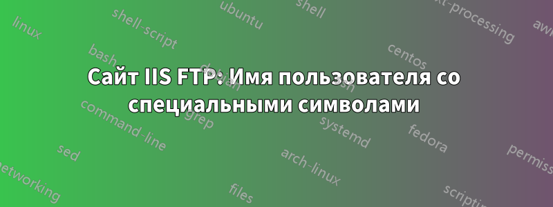 Сайт IIS FTP: Имя пользователя со специальными символами