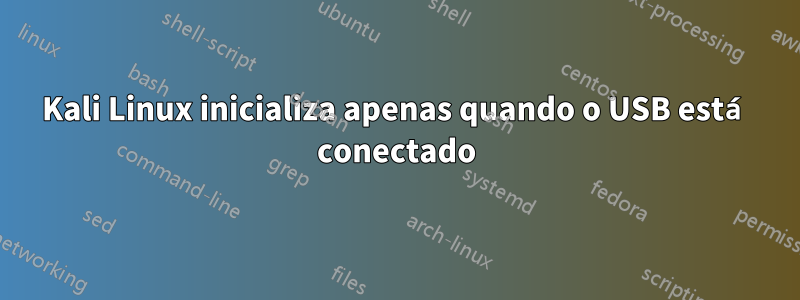 Kali Linux inicializa apenas quando o USB está conectado