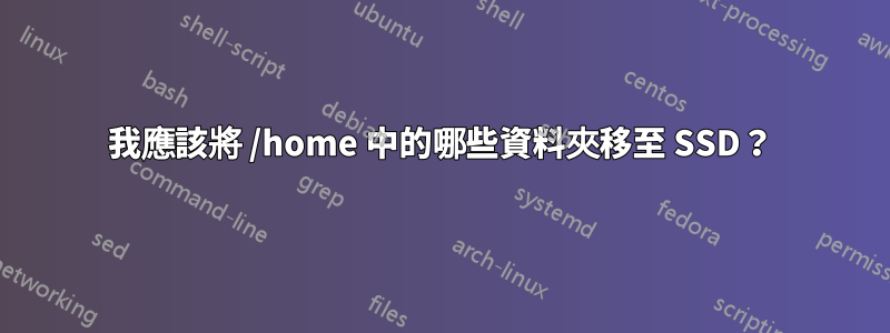 我應該將 /home 中的哪些資料夾移至 SSD？